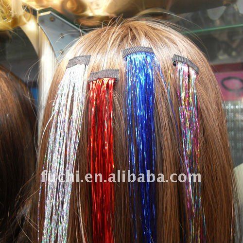 Fashion Clip In Hair Tinsel Extension in Different Colors