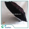 Ombrello da parasole in pizzo nero da 19 pollici a 2 pieghe