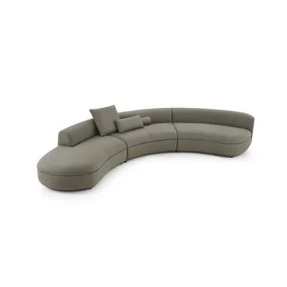 half moon circle curved sectional leather sofa sets