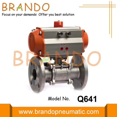 1'' Flanged Stainless Steel Pneumatic Operated Ball Valve