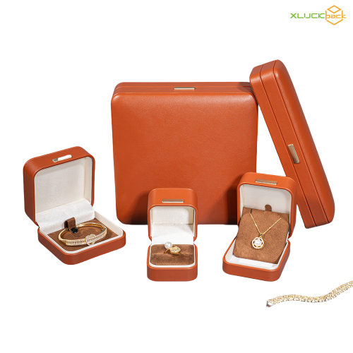 PU Leather Brown high quality customized jewelry box