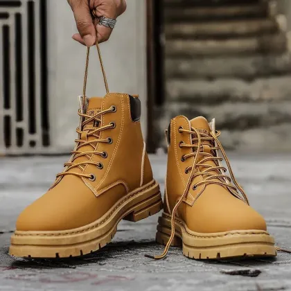 Spring New Rhubarb Boots: Men's and Women's Retro British Fashion Shoes