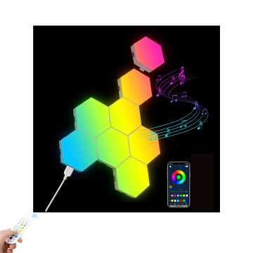 RGB Light LED Hexagonal Modular Magnetic Decoration Wall Lamp