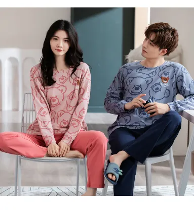 Couple pajamas cotton two-piece set