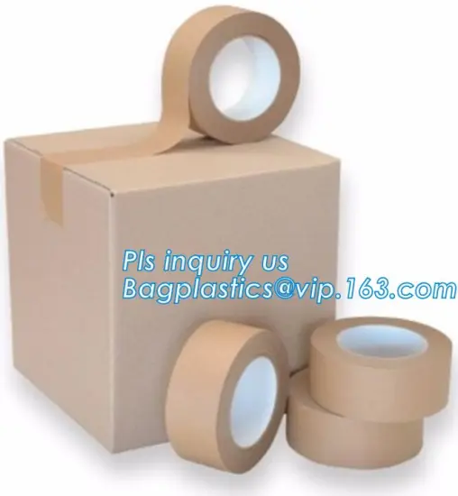 Self adhesive kraft paper gummed tape, easy tear self adhesive Kraft paper gummed tape, Fiber Reinforced Custom Printed Gummed K