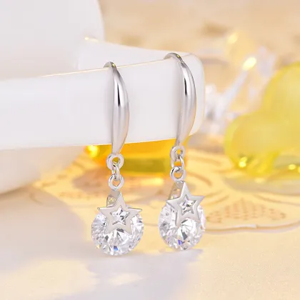 925 Sterling Silver Earring Hooks Star Earrings
