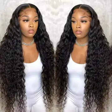 Brazilian Raw Hair Vendors  Deep Wave wig Human Hair  Yes Wigs Cheap Human Hair Transparent HD Full Lace Wigs for Black Women