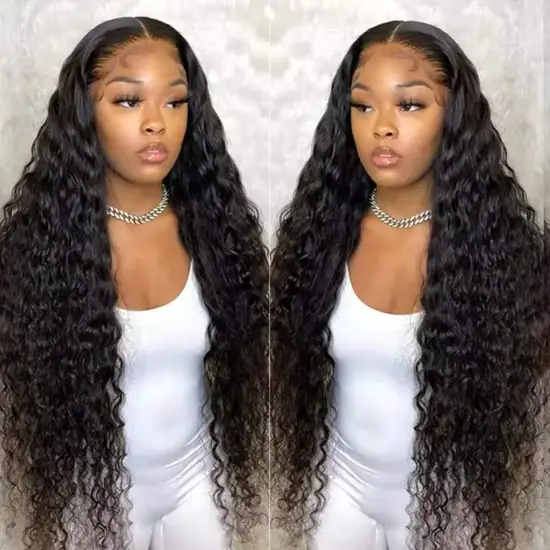 Brazilian Raw Hair Vendors  Deep Wave wig Human Hair  Yes Wigs Cheap Human Hair Transparent HD Full Lace Wigs for Black Women