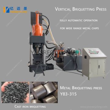 Metal Briquetting Press para chips de hierro fundido