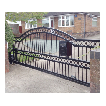 Einfache Doppelschwung -Aluminium- oder Eisen -Auffahrt -Gate -Designs - Schwarzer Sicherheitszäune Gitter