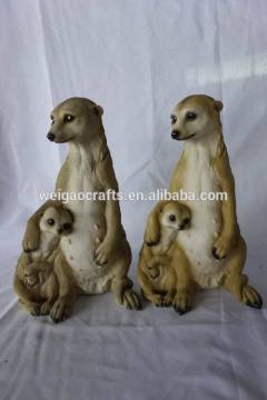 Decorative polyresin outdoor/park mongoose statues