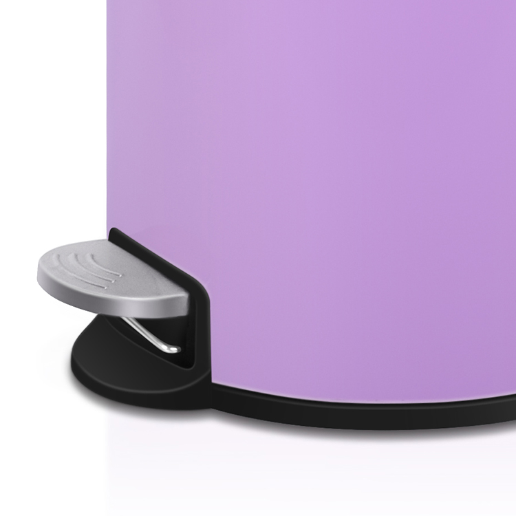 purple trash can with food pedal