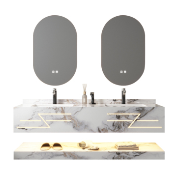 Wall-Mounted Mirrored Vanity Cabinets for Luxury Hotel Bathrooms