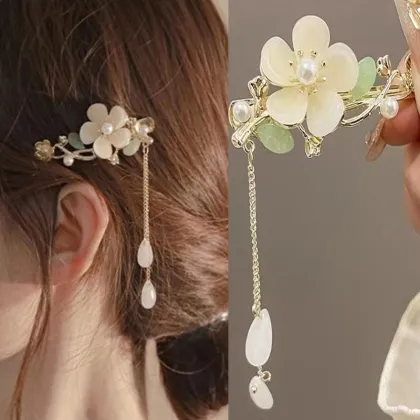 Vintage Hair Sticks & Hairpins: Chinese Hanfu Hair Accessories with Flower Tassels & Forks