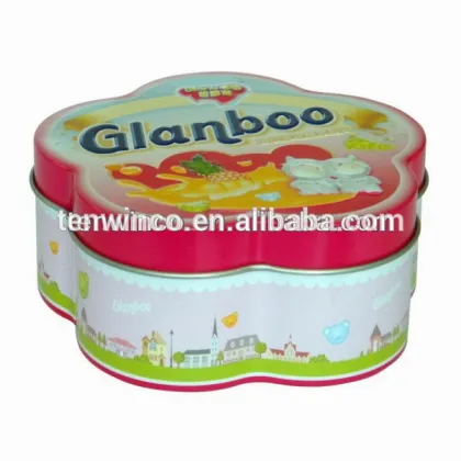 flower shaped cosmetics tin can