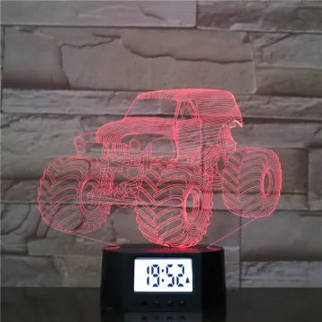 Creative Tractor LED 3D Lamp: Party Decor, Kids Night Light & Alarm Clock with Remote