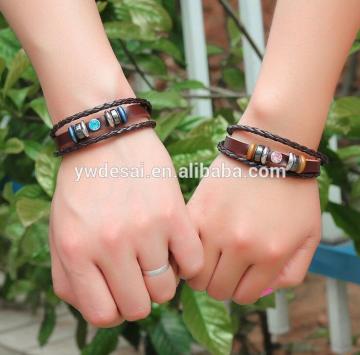ottest Eco-friendly Multi Layer couple Leather Bracelet