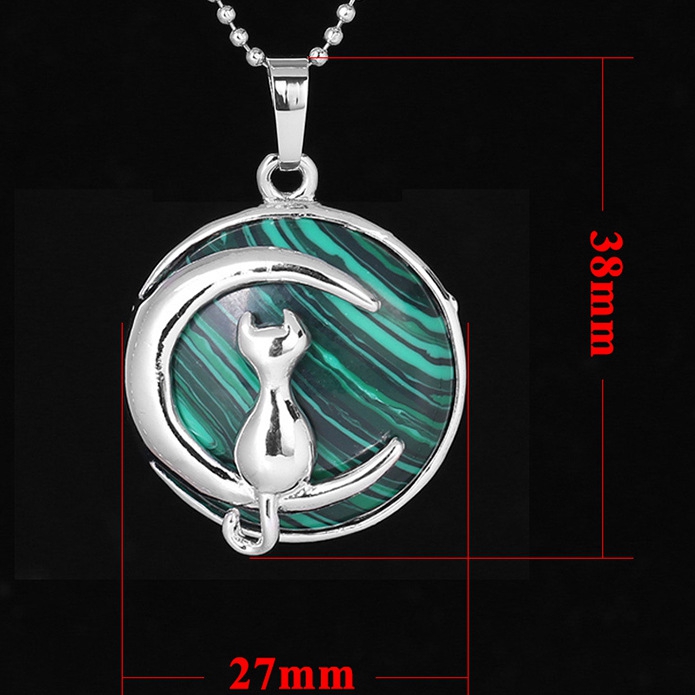 Joyería redonda de plata del gato de la plata del Chakra de la piedra preciosa natural curativa de Chakra para las muchachas para mujer