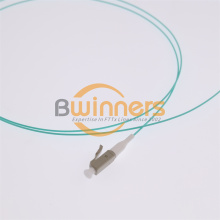 LC UPC Fibre Optic Pigtail 50I125 OM3 0.9mm LSZH 1M Aqua Jacket, beige Connector