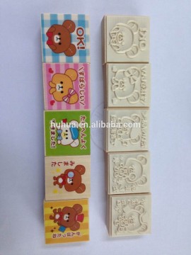 little bear children toy blister packing wooden stamp set