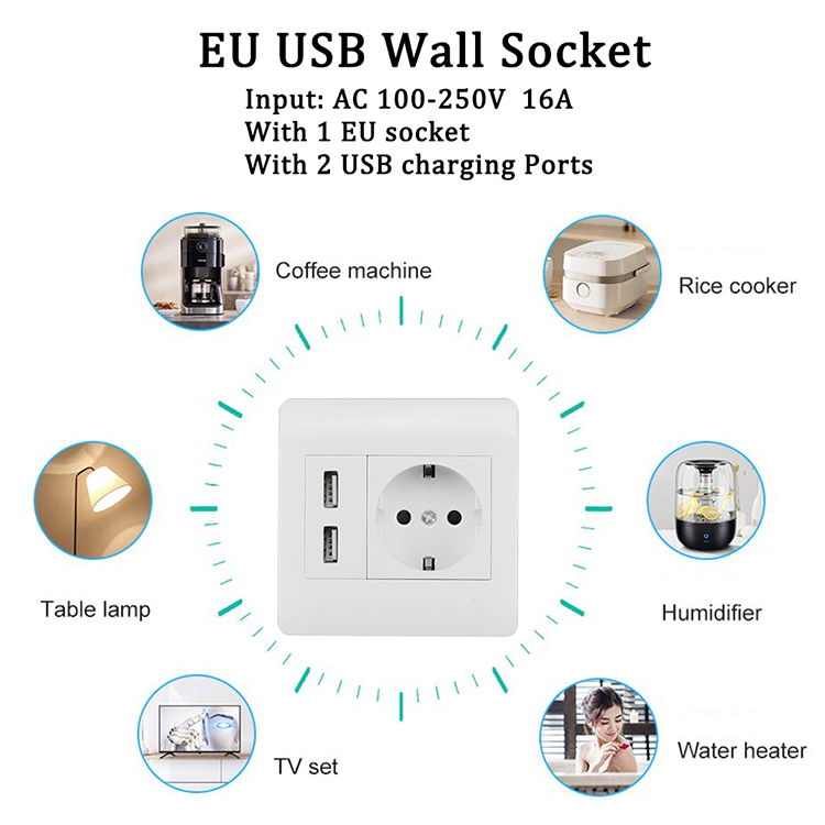 الاتحاد الأوروبي قابس USB مقبس الحائط