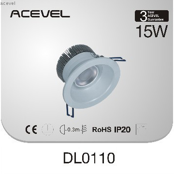 High CRI and high Lumen COB LED down light round frame15W