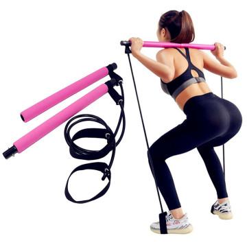 Vendita calda a 2 sezioni Portili Multifunzionale Casa Fitness INFIERI INTERNE ESERCIZIO E PILATES BAR con bande di resistenza: Migliora il tuo allenamento a casa