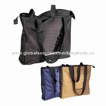Black leather tote bag, wholesale