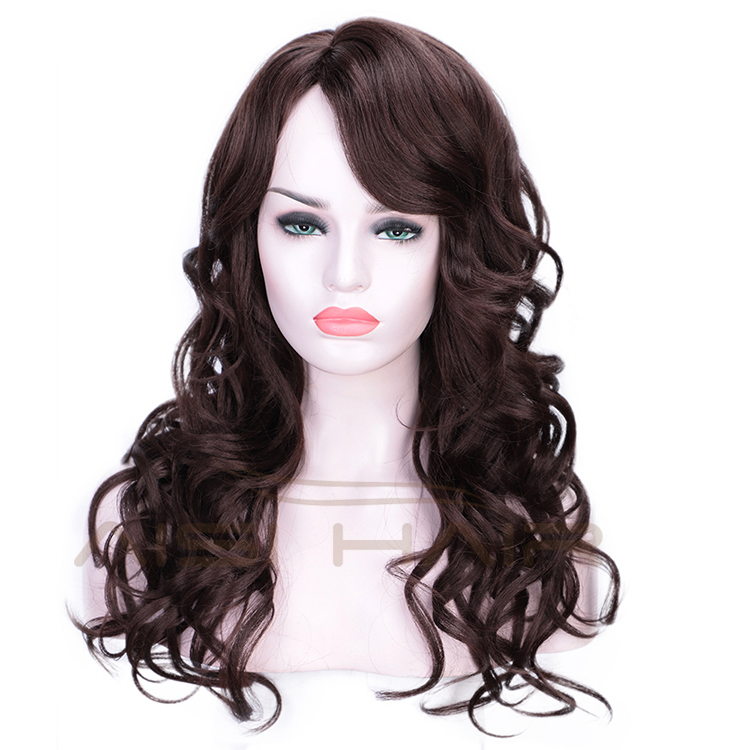 Long Wavy Brown Body Wave Wig Heat Resistant Synthetic Hair For Black White Women Fashion Cosplay Party Wigs