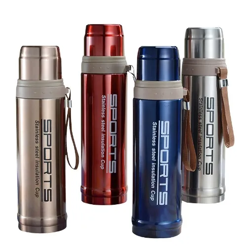 Y37 Custom Logo Termos 750ml Double Wall Travel Stainless Steel Insulated Vacuum Flask, Water Bottle & Stainless Steel Cup