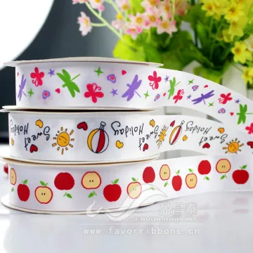 satin ribbon with printing