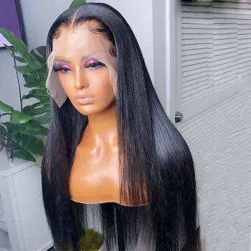 Raw Brazilian Straight Virgin Human Hair Lace Front Wig Cheap Full Hd Lace Frontal Wigs Pre Plucked For Black Women Human Hair