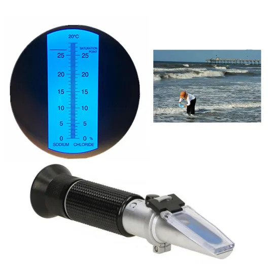 Handheld Salinity Refractometer with ATC Test and 28% Salinity Resolution, Pure Aluminium