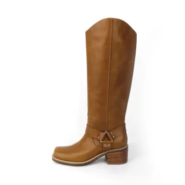 Elegant Square-Toe Knee-High Boots
