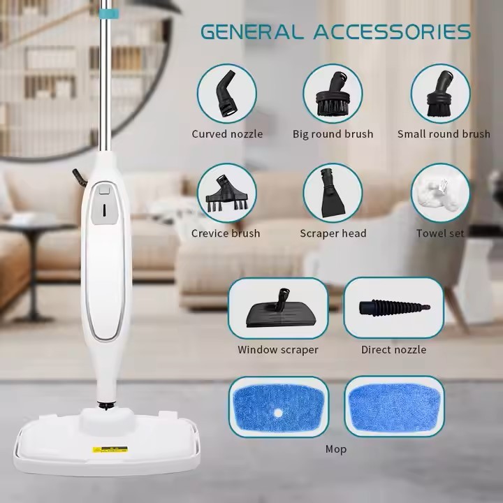 Portable Steamer Mop 10 In1 Triangle Head Handheld High Temperature Sofa Electric Floor Steam Mop Cleaner
