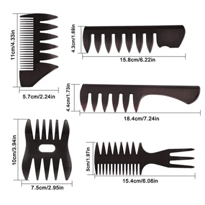 5 Pcs Hair Comb Styling Set - Barber Combs & Beard Combs