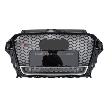 Front Grille RS3 Car Accessories Fit for Audi A3 2014-2016 - Black Frame Auto Spare Part
