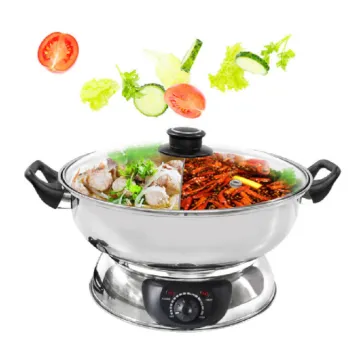 Stainless Steel Electric Hot Pot With Glass Cover