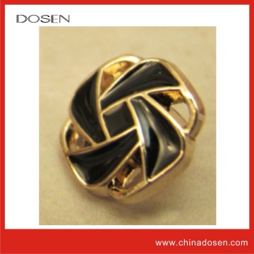 HOT!! Bright Gold tone and black enamel shinny effect clothing snap button