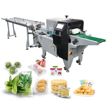 Automatic Crumpet Bannock Scone Pillow Packing Machine with Tray