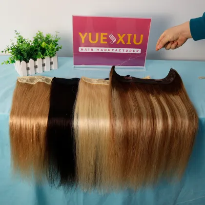 Invisible Tape Halo Hair Wholesale Factory Cheap Price Unprocessed Virgin Brazilian Halo Hair Extensions