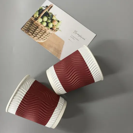 Custom Ripple Wall 8oz Paper Cups