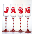 Wine Glasses champagne flute glass with monogram design Manufactory