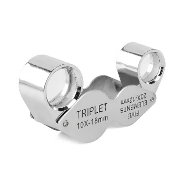 Dual Lens Jewelry Magnifying Glass Loupe - Foldable 10X 20X
