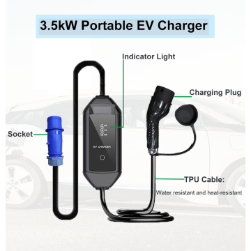 3.5kW AC Portable EV Charging Pile Customized Color