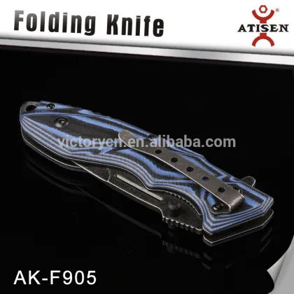 New Folding Knife Stonewash Blade Outdoor Survival Tools Camping Knife G10 Handle