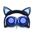 Headphone Cat Ear Headset Earphone Lipat LED yang Dapat Dikenakan Biaya