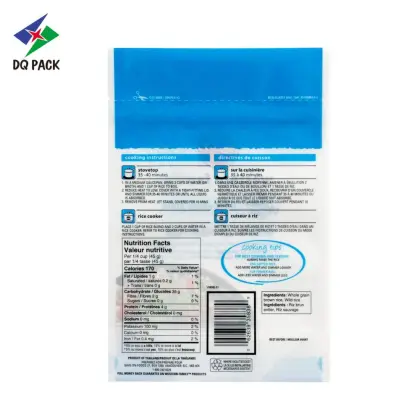 Customized gravure printing 100% whole grain wild rice 450g stand up zipper pouch