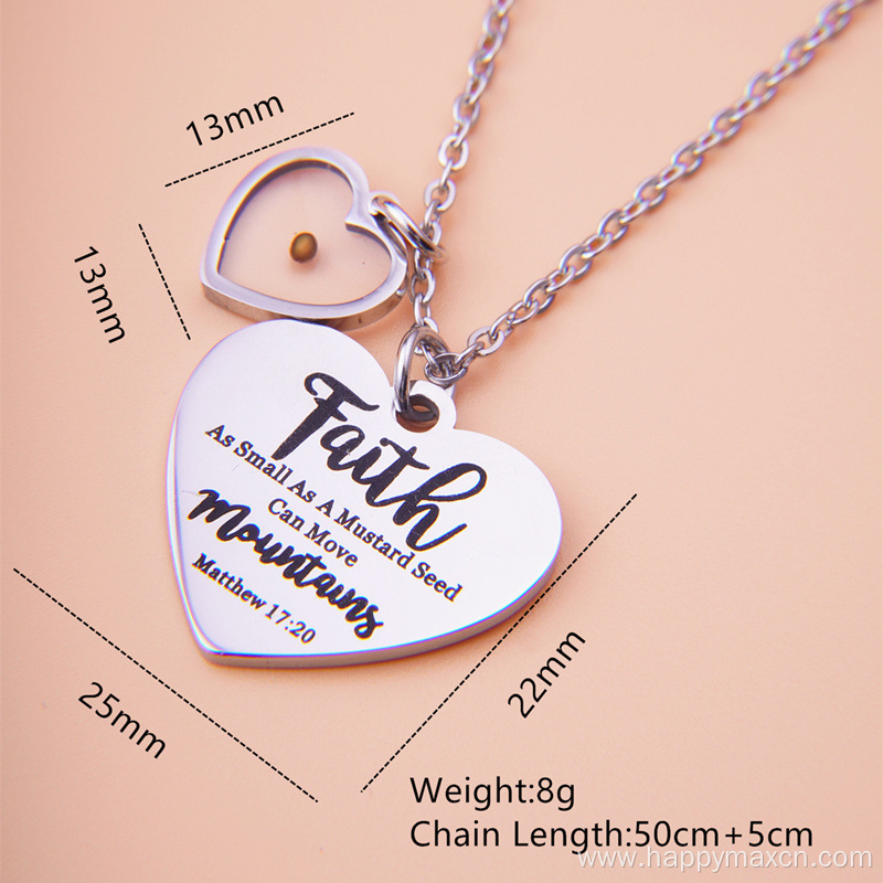 Love Heart Plate Pendant Stainless Steel Matthe