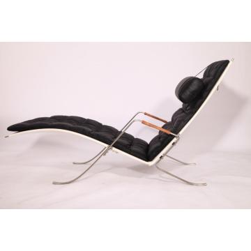 Brown Leather FK87 Grasshopper Chaise Lounge Chair Replica